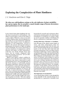Exploring the Complexities of Plant Hardiness