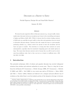 Discounts as a Barrier to Entry