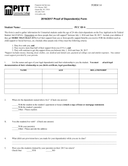 2016-17 Proof of Dependents (Form 14)