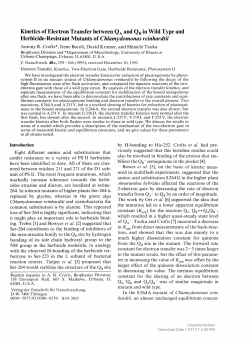 Kinetics of Electron Transfer between QAand QBin Wild