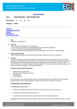 Air Extraction - Edith Cowan University