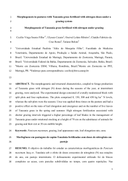 Morphogenesis in pastures with Tanzania grass fertilized with
