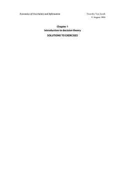 Chapter 1 Introduction to decision theory SOLUTIONS TO EXERCISES