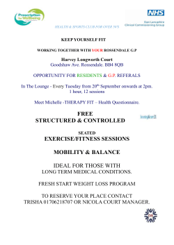 Health and Sports Club for the over 50`s