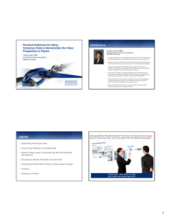Practical Solutions for Using Outcomes Data to Demonstrate the