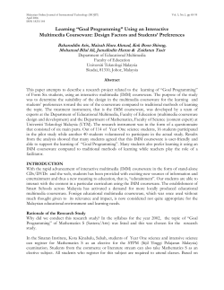 Learning &ldquo;Goal Programming&rdquo; Using an