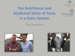 The Nutritional and Medicinal Value of Trees in a Dairy System