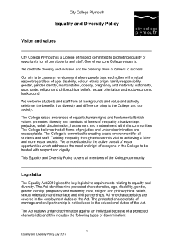 Equality and Diversity Policy
