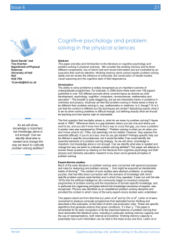 Cognitive psychology and problem solving in the physical sciences