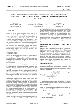 Comparison Between Long-Run Incremental Cost Pricing and