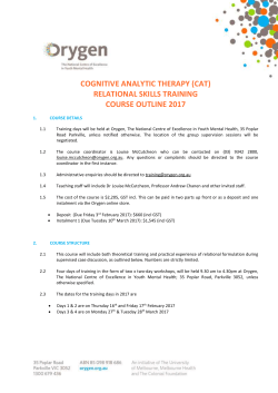 CAT Relational Skills Training Course Outline