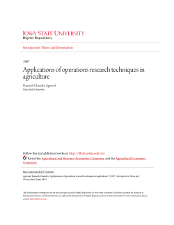 Applications of operations research techniques in agriculture