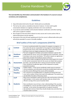 Course Handover Tool version 3.1