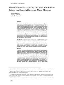 The Words-in-Noise (WIN) - American Academy of Audiology