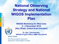 National Observing Strategy and National WIGOS