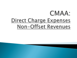 CMAA: Direct Charge Expenses Non