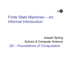 Finite State Machines &ndash; An Informal Introduction