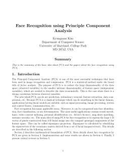 Face Recognition using Principle Component Analysis