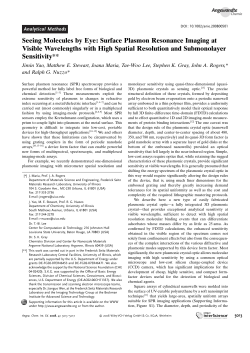 Seeing Molecules by Eye: Surface Plasmon Resonance Imaging at