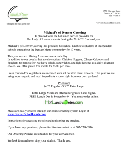 Michael`s of Denver Catering - Our Lady of Loreto Catholic School
