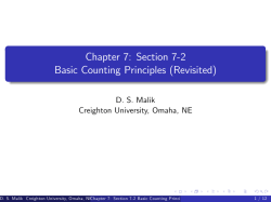 Chapter 7: Section 7-2 Basic Counting