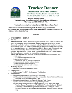 April 28, 2016 Agenda - Truckee-Donner Recreation and Park District