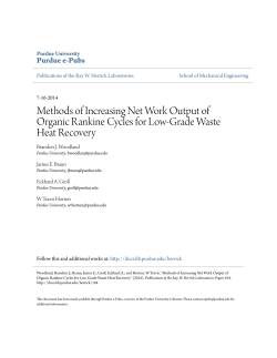 Methods of Increasing Net Work Output of Organic - Purdue e-Pubs