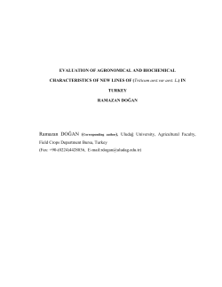 EVALUATION OF AGRONOMICAL AND BIOCHEMICAL