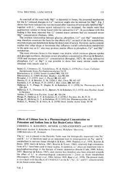 Effects of Lithium Ions in a Pharmacological Concentration on