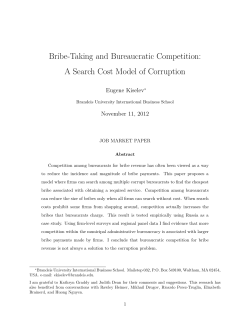 Bribe-Taking and Bureaucratic Competition: A Search Cost Model of