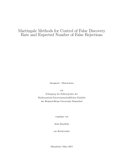Martingale Methods for Control of False Discovery Rate and