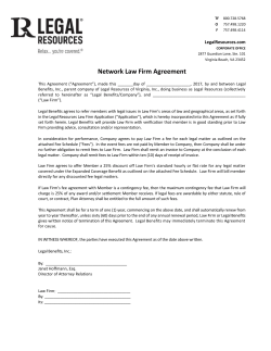 Network Law Firm Agreement
