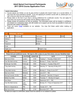 Application form - SCI Participant