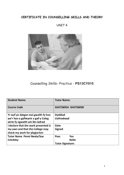certificate in counselling skills and theory