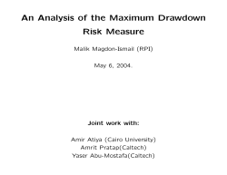 An Analysis of the Maximum Drawdown Risk Measure