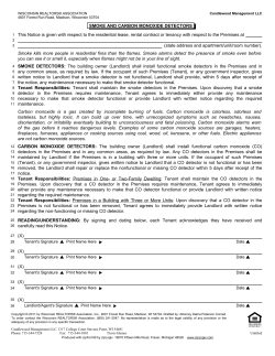 SMOKE AND CARBON MONOXIDE DETECTORS 1 This Notice is