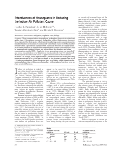 Effectiveness of Houseplants in Reducing the Indoor Air