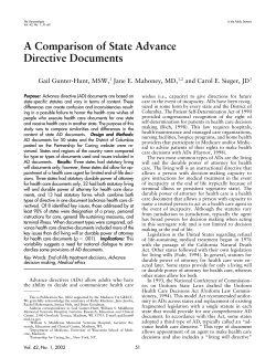 A Comparison of State Advance Directive Documents