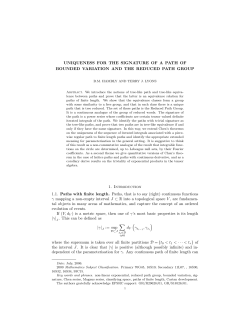 UNIQUENESS FOR THE SIGNATURE OF A PATH OF BOUNDED