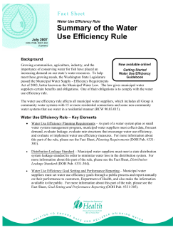 Summary of the Water Use Efficiency Rule