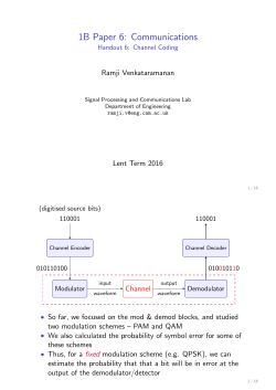Handout 6 - Signal Processing and Communications Laboratory