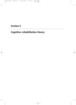 Cog Theory of Rehabilitation
