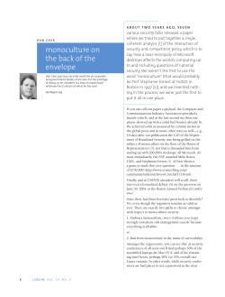 Monoculture on the Back of the Envelope