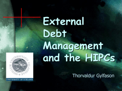 External Debt Management and the HIPCs