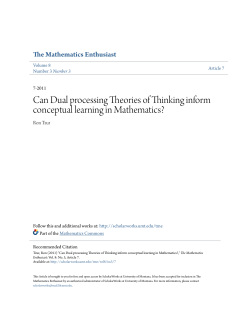 Can Dual processing Theories of Thinking inform conceptual