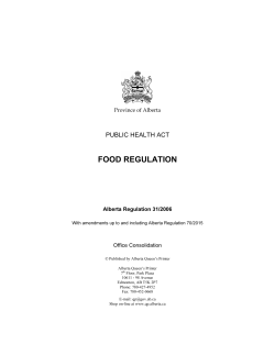 food regulation - Alberta Queen`s Printer