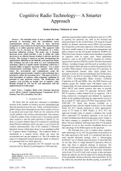 Cognitive Radio Technology&mdash; A Smarter Approach