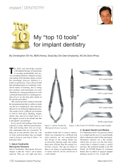 My &ldquo;top 10 tools&rdquo; for implant dentistry