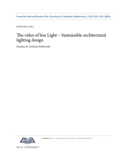 The value of less Light &ndash; Sustainable architectural