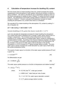 Calculation of temperature increase for doubling CO2 content